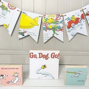 GO DOG GO book page banner garland bunting decoration dogs party decor image 5