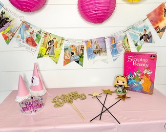 SLEEPING BEAUTY storybook book page banner bunting garland decoration PRINCESS