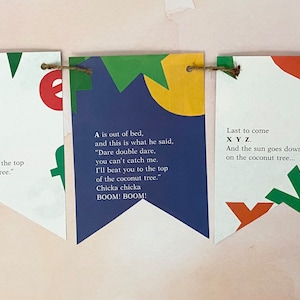 CHICKA Chicka BOOM Boom book page banner bunting garland decoration ABC Alphabet