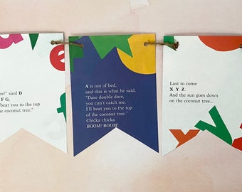 CHICKA Chicka BOOM Boom book page banner bunting garland decoration ABC Alphabet