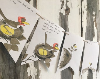 ARE YOU My MOTHER book page banner bunting garland decoration sign bird children's book