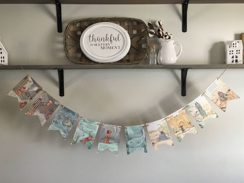 Jonah And The Whale Bible Book Page Banner Garland Bunting Etsy