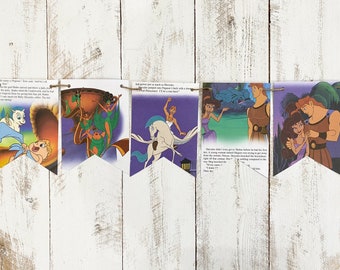 Hercules book page banner bunting garland party decor decoration art