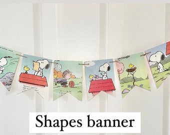 Charlie Brown book page banner bunting garland Snoopy friends party decor decoration