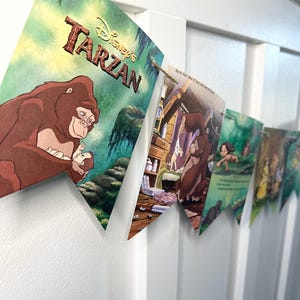 TARZAN book page banner garland bunting birthday shower party decor art decoration
