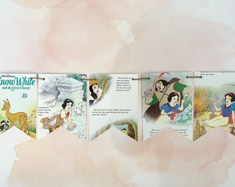 SNOW WHITE and the seven DWARFS story book page banner fairytale