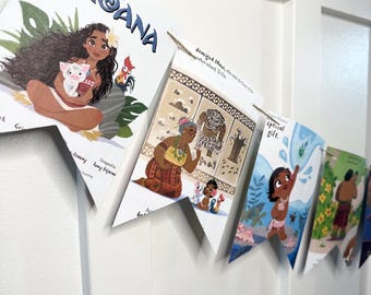 MOANA book page banner bunting garland birthday party home decor decoration