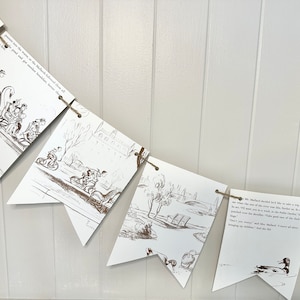 Vintage 1960's Ducks Duck story book page banner bunting garland Make way for Ducklings nursery baby shower decor decoration One lucky duck
