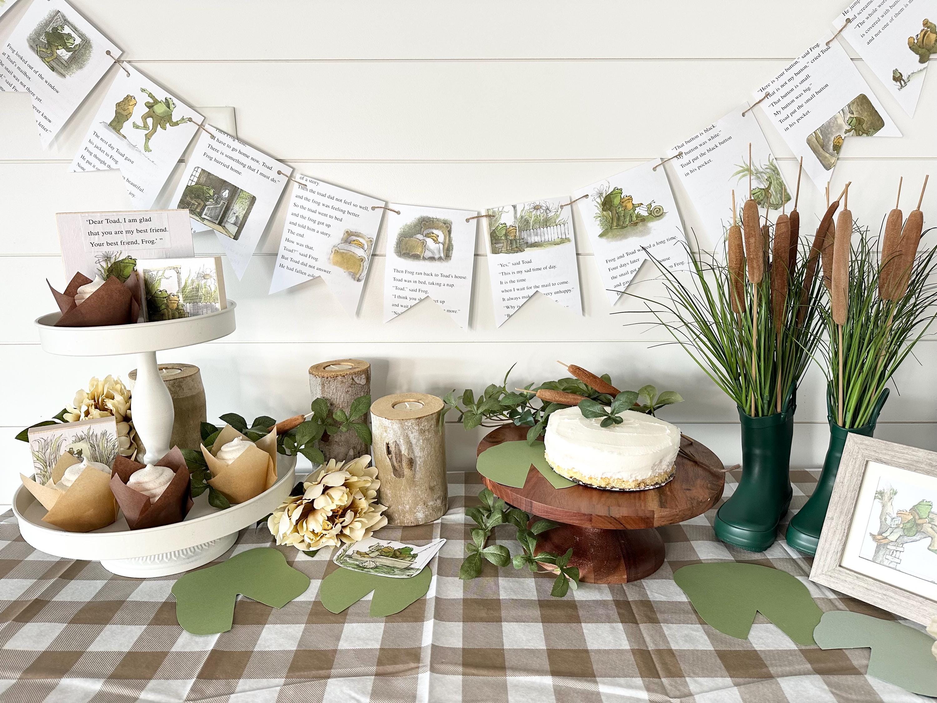 Frog and Toad book page banner bunting garland baby shower birthday party nursery decor decoration