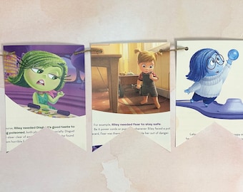 Inside Out  book page banner bunting garland birthday party decor decoration