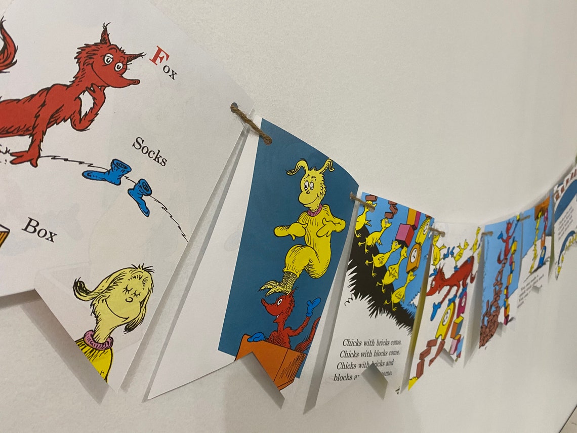 FOX IN SOCKS Book Page Banner Bunting Garland Dr. Seuss Etsy