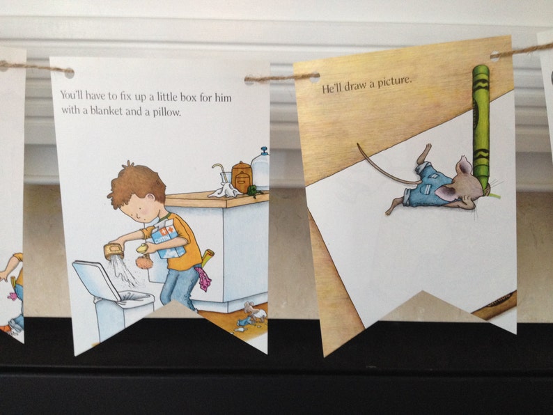 If you give a MOUSE A COOKIE book page storybook banner | Etsy