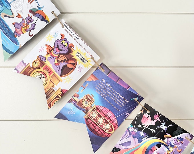 Figment Epcot Book Page Banner Decoration Disney World Birthday Party
