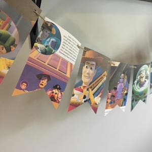 DISNEY TOY STORY book page banner bunting sign birthday party decor decoration