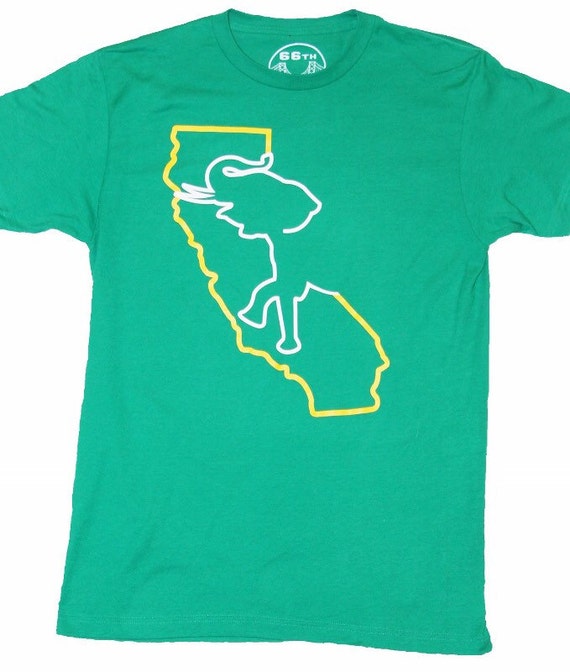 Oakland California Elephant Tshirt Kelly Green Etsy
