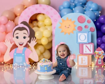 Fondo de cumpleaños pastel inspirado en Rachel / Pastel de globos (formato PNG)