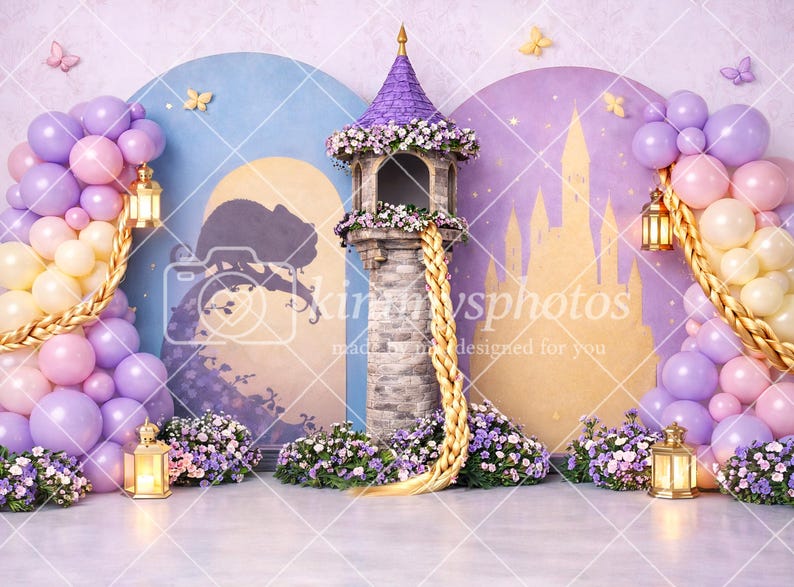 Tangled Backdrop Rocks Rapunzel Inspired Digital Backdrop | Tangled Princess Castle Background ...