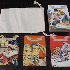 Golden Age of Romance Tarot Card Deck - Comic Book Based Images - "Small" Poker Size Deck Version : Love Themed Vintage Art Classic Designs