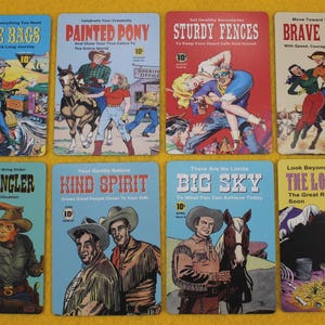 Western Oracle Cards: Cowboy Comic Book Art, Daglig vägledning Liknande Tarot "Poker Size" bild 4