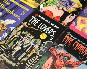 Golden Age Horror Comic Book Tarot Deck - 78 Card Full Size First Edition - Spooky