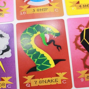 Felt Lenormand Deck - 36 Cards on "Poker Size" Card Stock - Similar to Tarot or Oracle Cards - Clear Bold Style inspired by Classic Tattoos
