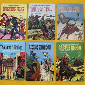 Western Oracle Cards: Cowboy Comic Book Art, Daglig vägledning Liknande Tarot "Poker Size" bild 2