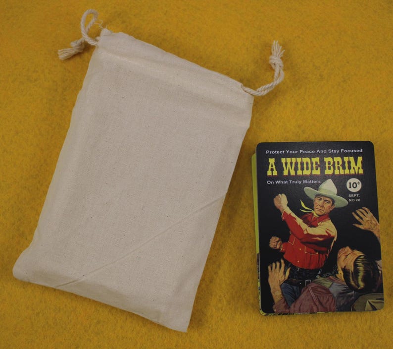 Western Oracle Cards: Cowboy Comic Book Art, Daglig vägledning Liknande Tarot "Poker Size" bild 7