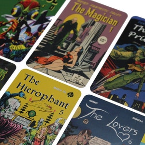 Golden Age of Horror Tarot Card Deck Second Edition - Comic Book Art Images - Vintage Images 78 Cards Major & Minor Arcana &quot;Full Size&quot; Deck