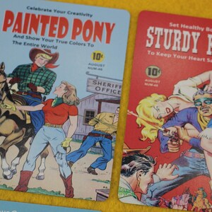 Western Oracle Cards: Cowboy Comic Book Art, Daglig vägledning Liknande Tarot "Poker Size" bild 5
