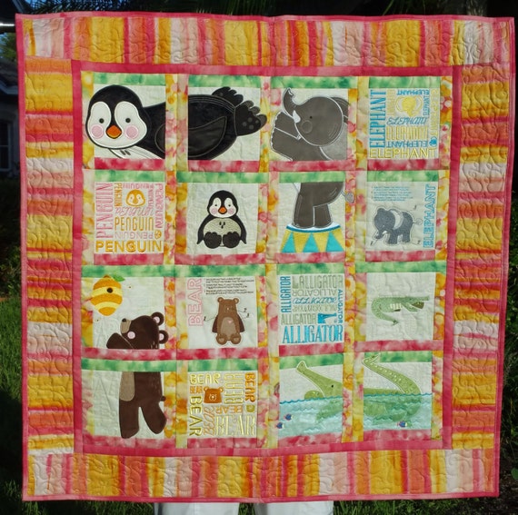 Animal Adventure Baby Quilt or Wall Hanging Etsy