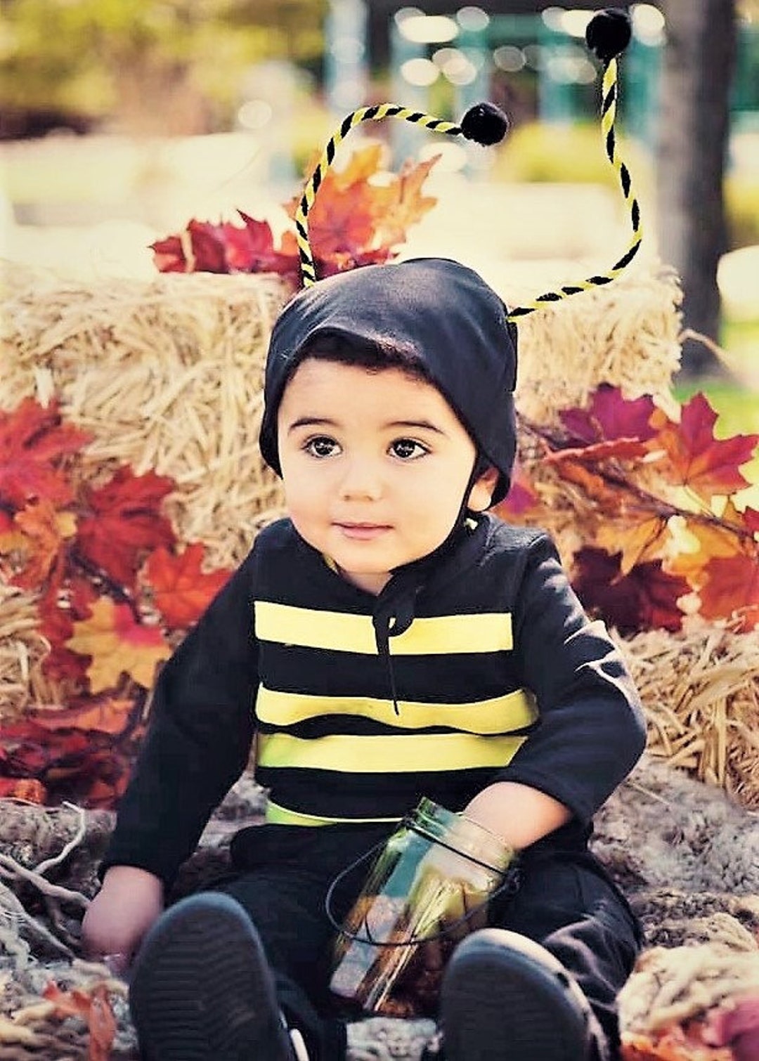 Toddler Bumble Bee Costume With Antennas Bumble Bee Birthday Etsy