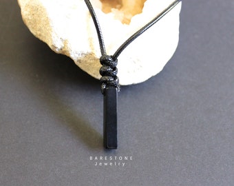 Black Onyx Real Banded Necklace Mens Gemstone Pendant Crystal
