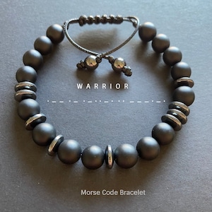 Personalized Morse Code Bracelet/Warrior/Love You/ Birthday Anniversary Gift/Adjustable Bracelet/Custom Gift for Men/Dad Gift Morse Bracelet