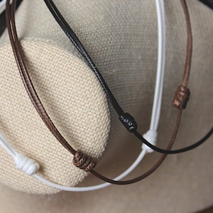 Minimalist Waxed Cord Choker: Adjustable Waterproof Necklace
