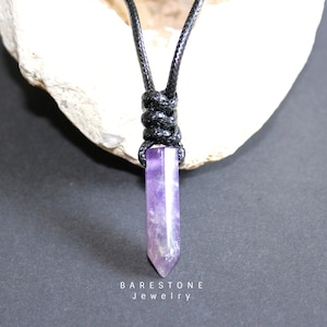 Raw Amethyst Crystal Necklace: February Birthstone Pendant