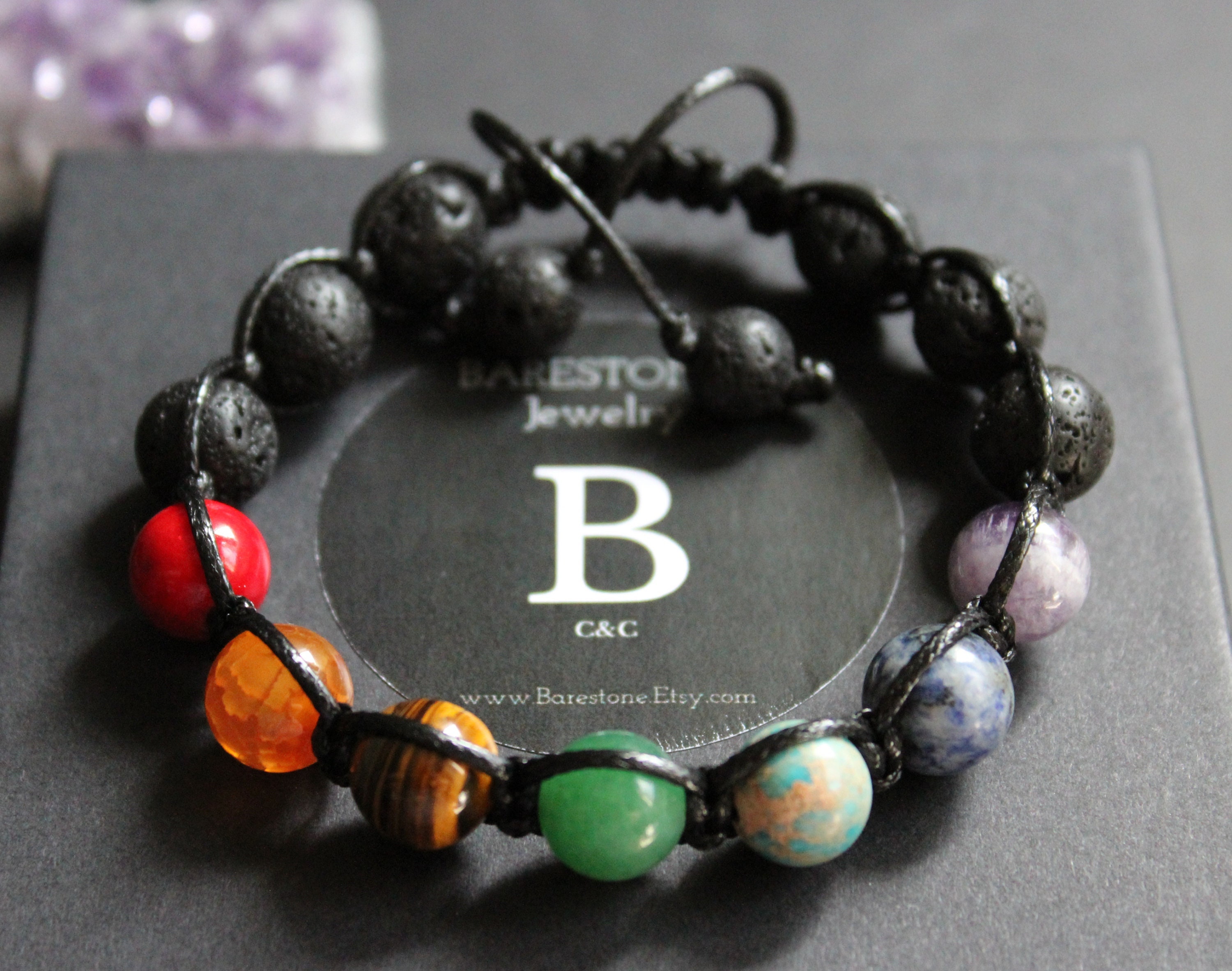 Men Leather Chakra Bracelet Healing Stone Bead Bangle Women Gifts Yoga  Bracelets | eBay