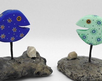 Introducing Our Charming Duo of Folk Art Fish