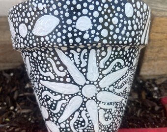 Black White Planter - Etsy