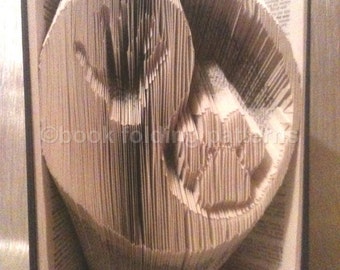 Paw and hand ying yang book folding pattern