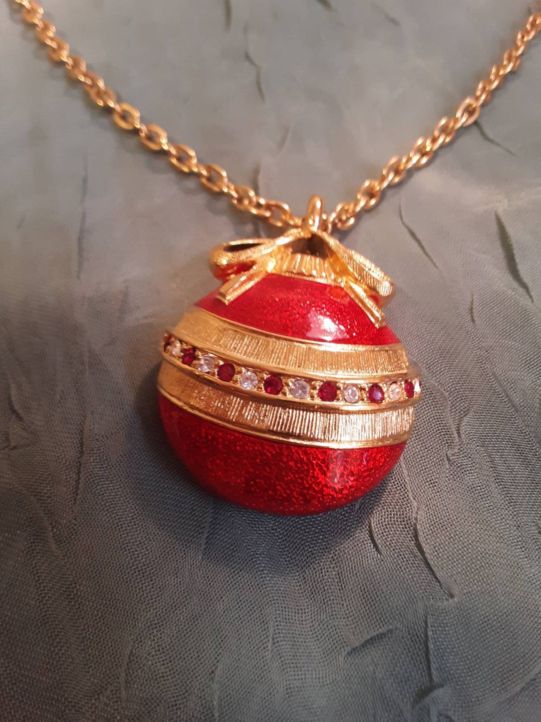 Vintage Christmas Ornament Necklace Etsy