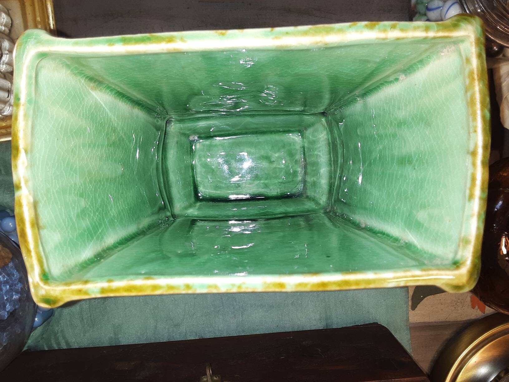 RARE Brush Mccoy Pottery Pillow Vase Green/brown Glazed Etsy