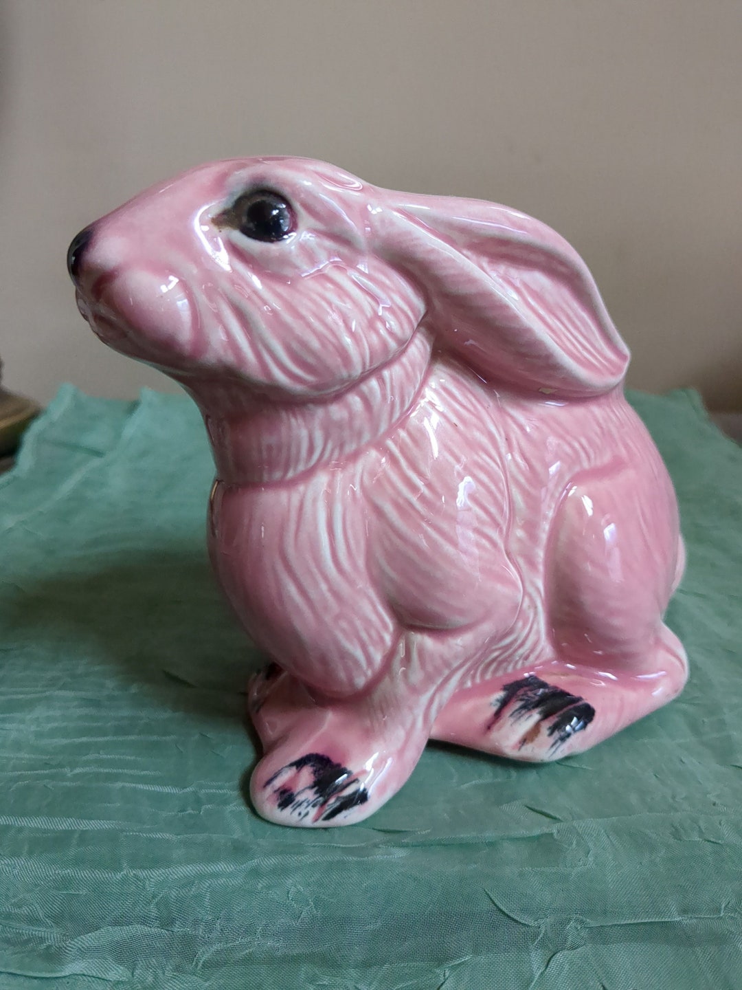 Vintage Pink Bunny Rabbit Pottery Planter/american Bisque/easter ...