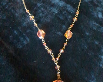 Beautiful Antique/Vintage Glass lariat necklace.