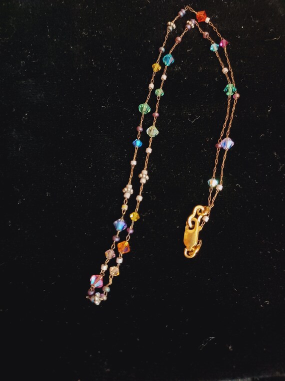 Antique Austrian crystal/glass floating bead necklace… Gem