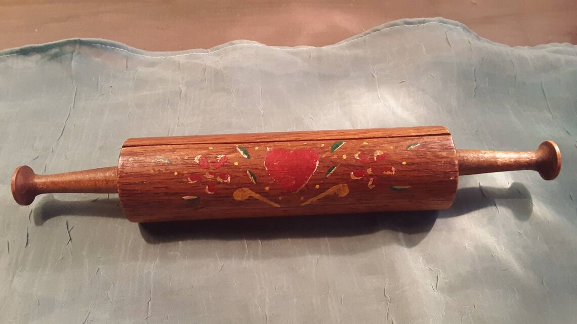 PA. Dutch painted rolling pin recipe card holder Etsy