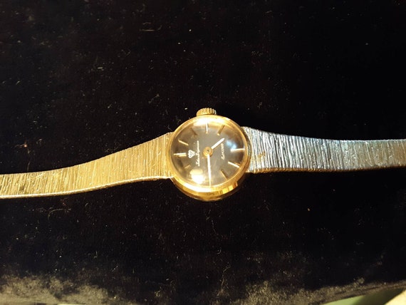 Vintage Jules Jurgensen gold tone Ladies Watch, r… - image 1