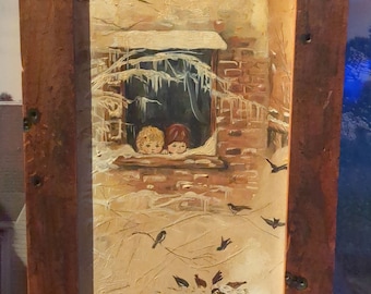 vintage framed oil painting