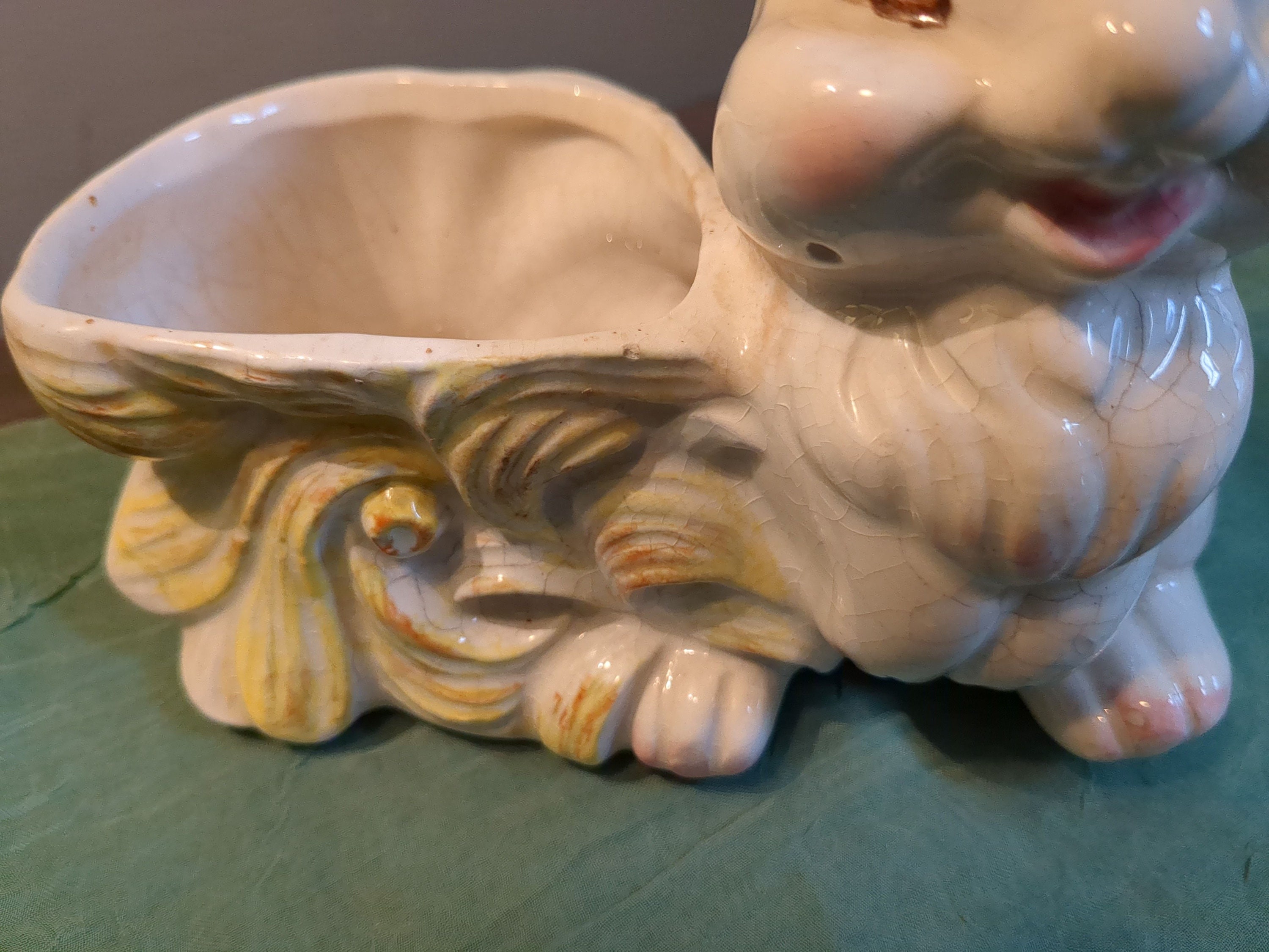 Vintage Bunny Rabbit Pottery Planter/easter Decoration/collectable ...