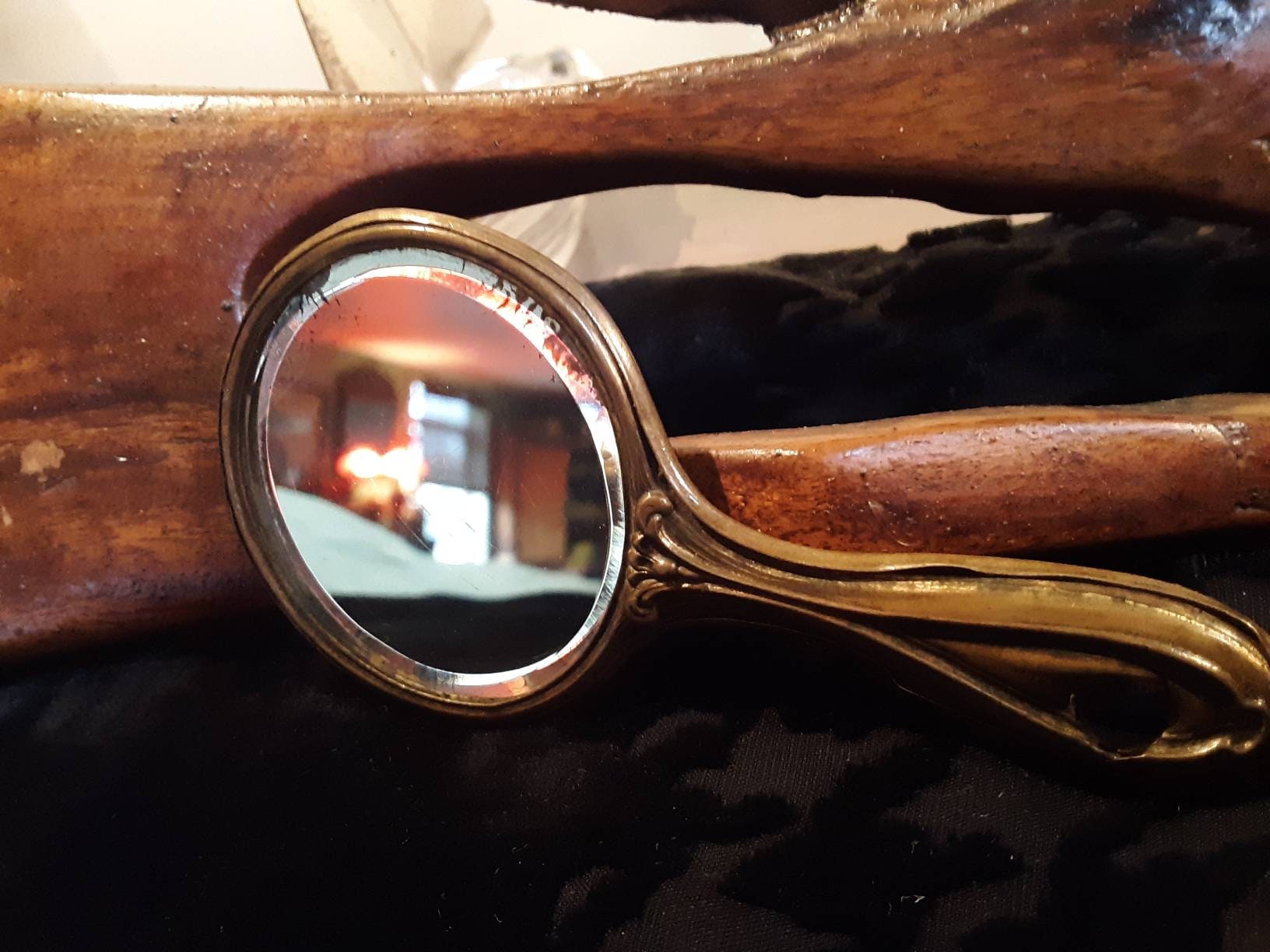 brass hand mirror brass hand mirror