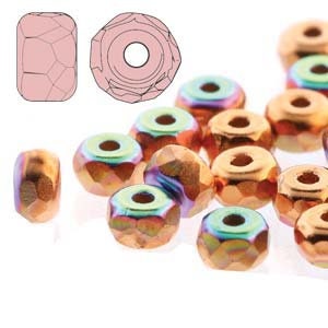 TRUE2 Faceted Micro Spacer Beads, Copper Plate AB, 2x3 mm, Rondelle, 50 count